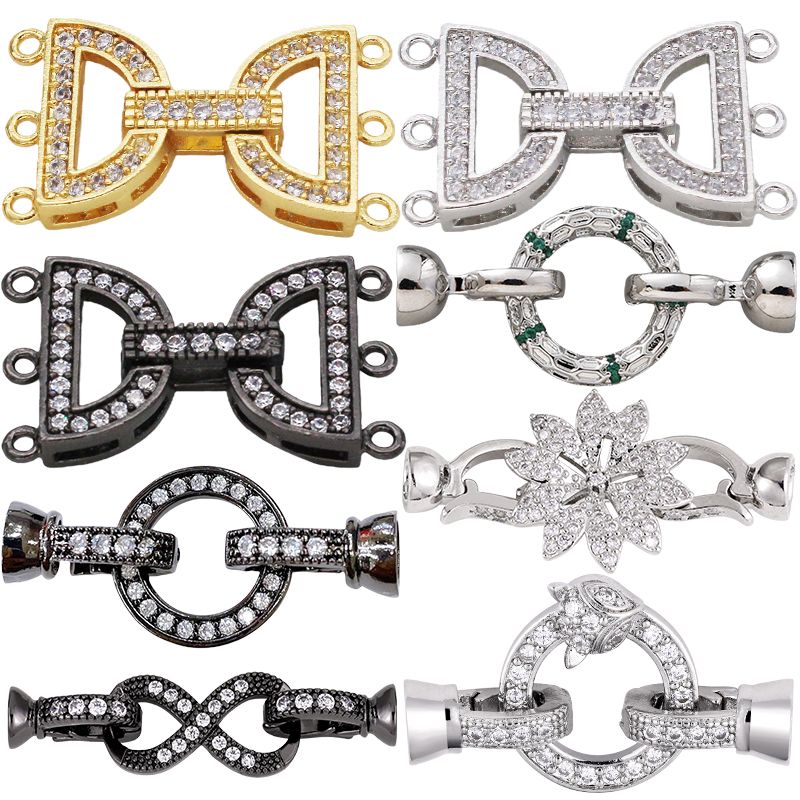Jewelry Making Metal - Juya 18K ゴールドメッキ装飾コネクターファスナーロッククラスプ DIY ファッション針仕事用パーツ真珠ビーズジュエリー作成用