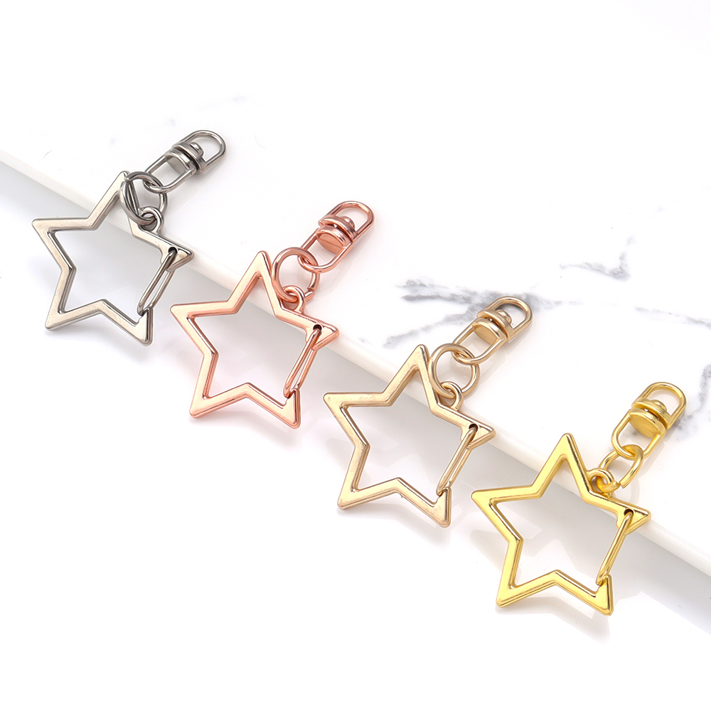 Jewelry Making Metal - 10個入り 合金製 星型スナップキーホルダー ロブスタークラスプ 吊り下げバックル付き ジャンプリング