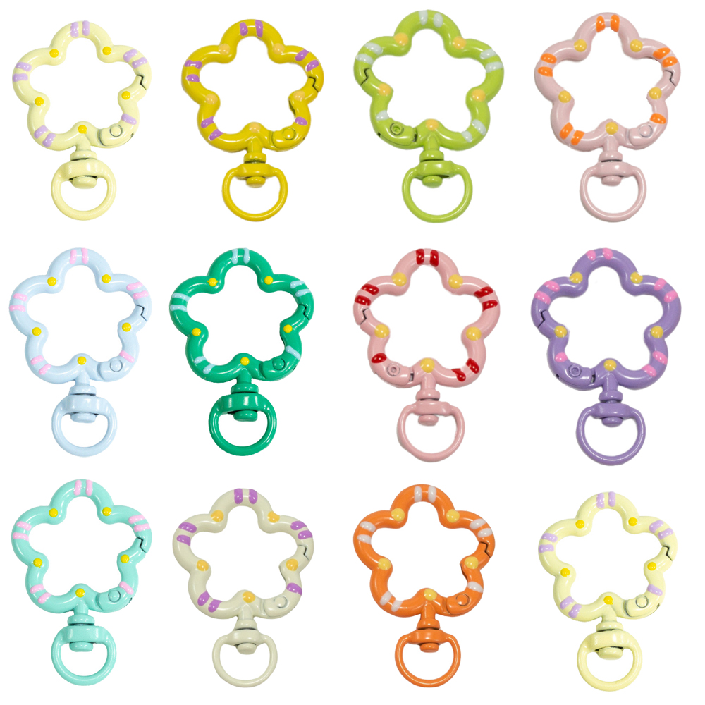Jewelry Making Metal - 5 個フラワーメタルロブスター爪クラスプスイベルストラップトリガースナップフックストラップコネクタバッグキーチェーンリングジュエリーメイキング