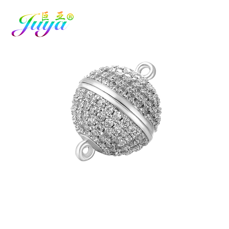 Jewelry Making Metal - Juya-女性のための手作りのビーズジュエリーの発見、磁気クラスプとフック、クリスタルパール、ブレスレットとネックレス作り、強力、4サイズ
