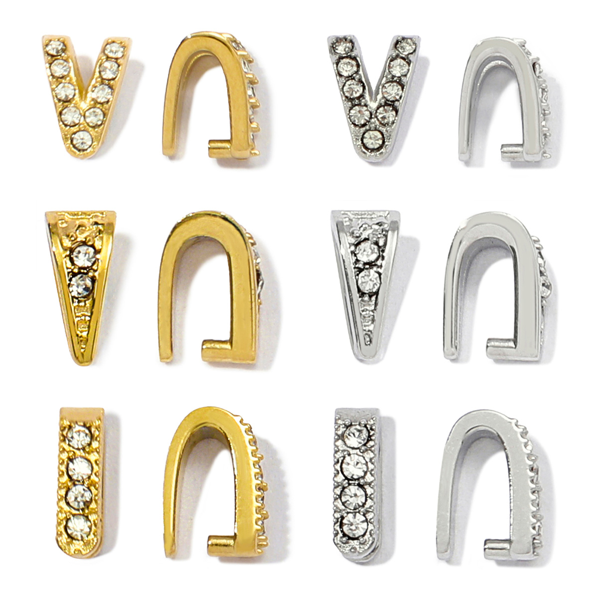 Jewelry Making Metal - 5 ピース/ロットステンレス鋼クリップクラスプラインストーンピンチクリップ保釈コネクタ DIY ジュエリー所見アクセサリー