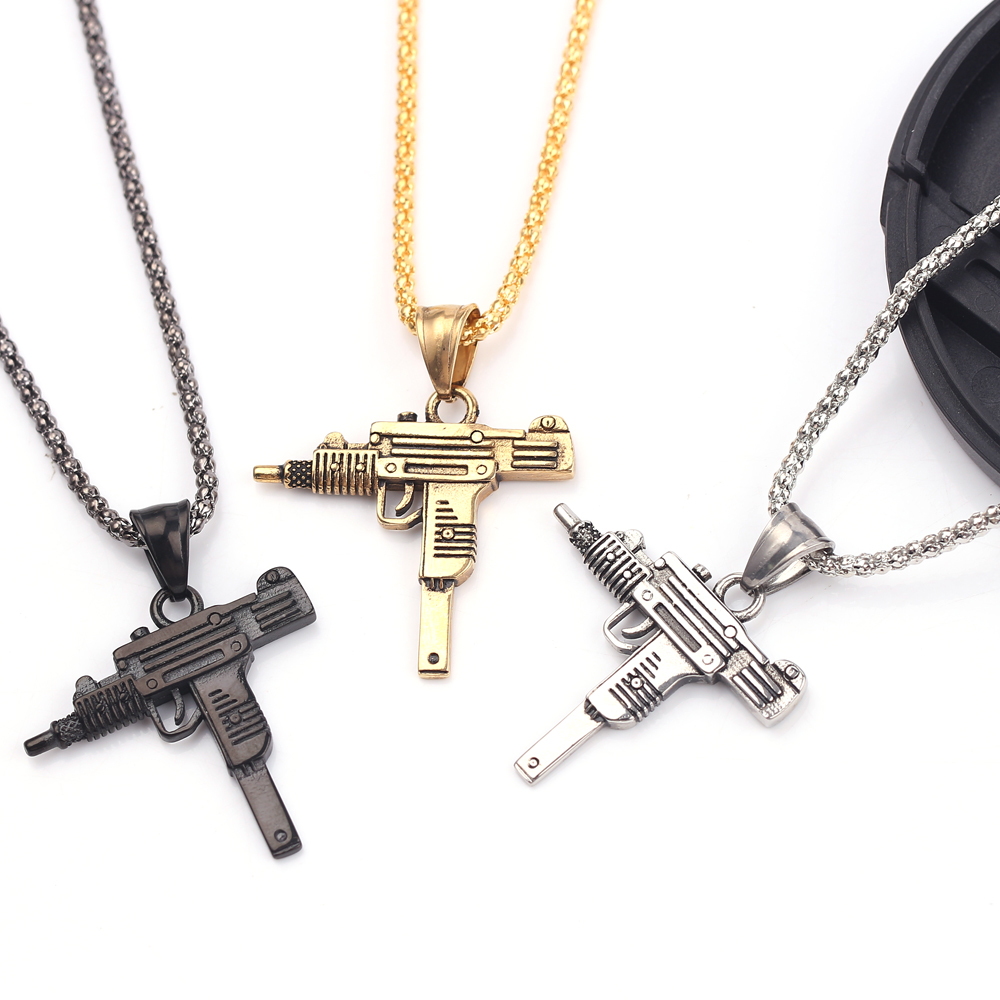 パンク・ウジ・ピストル・マシンガン・ネックレス・ペンダント  - Jewelry Making Workshops のレビューと価格