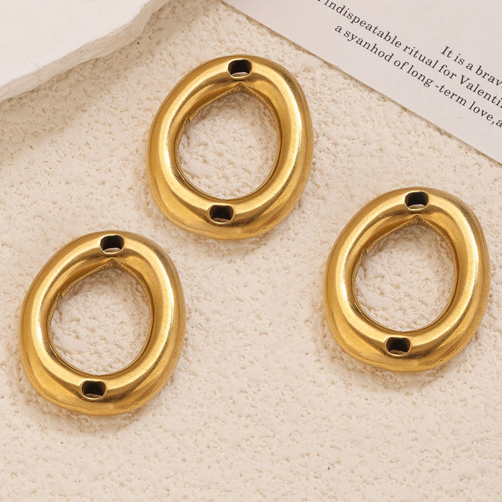 5 個のステンレス鋼ゴールドメッキコンチオーバルリンクコネク - Jewelry Making Supplies Wholesale のレビューと価格