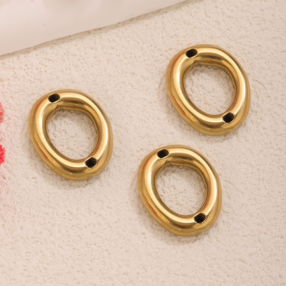 5 個のステンレス鋼ゴールドメッキコンチオーバルリンクコネク - Jewelry Making Supplies Wholesale のレビューと価格