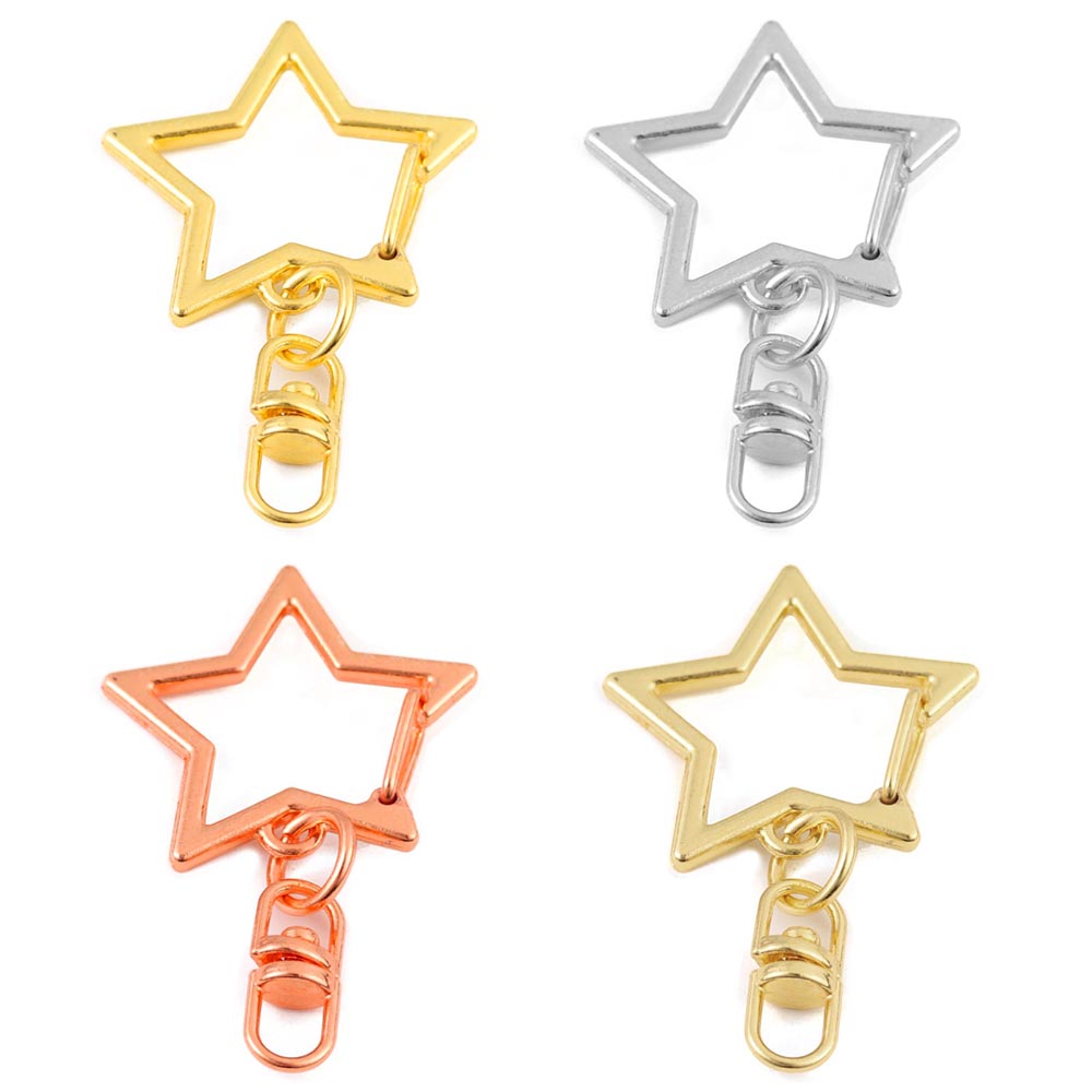 10個入り 合金製 星型スナップキーホルダー ロブスタークラ - Jewelry Making Metal のレビューと価格