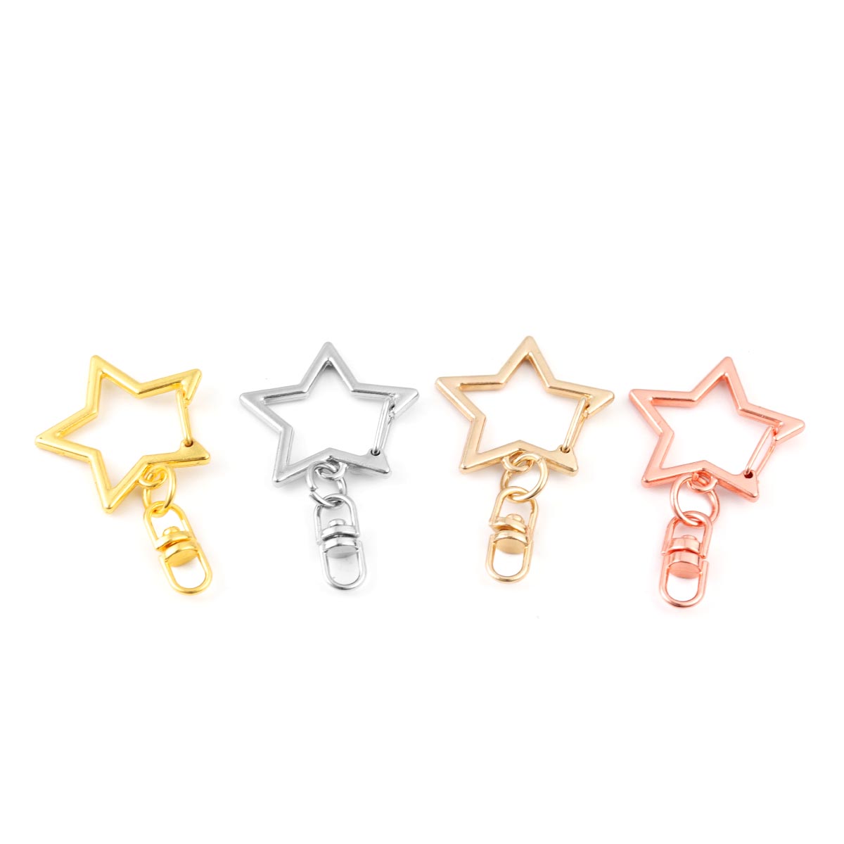10個入り 合金製 星型スナップキーホルダー ロブスタークラ - Jewelry Making Metal のレビューと価格