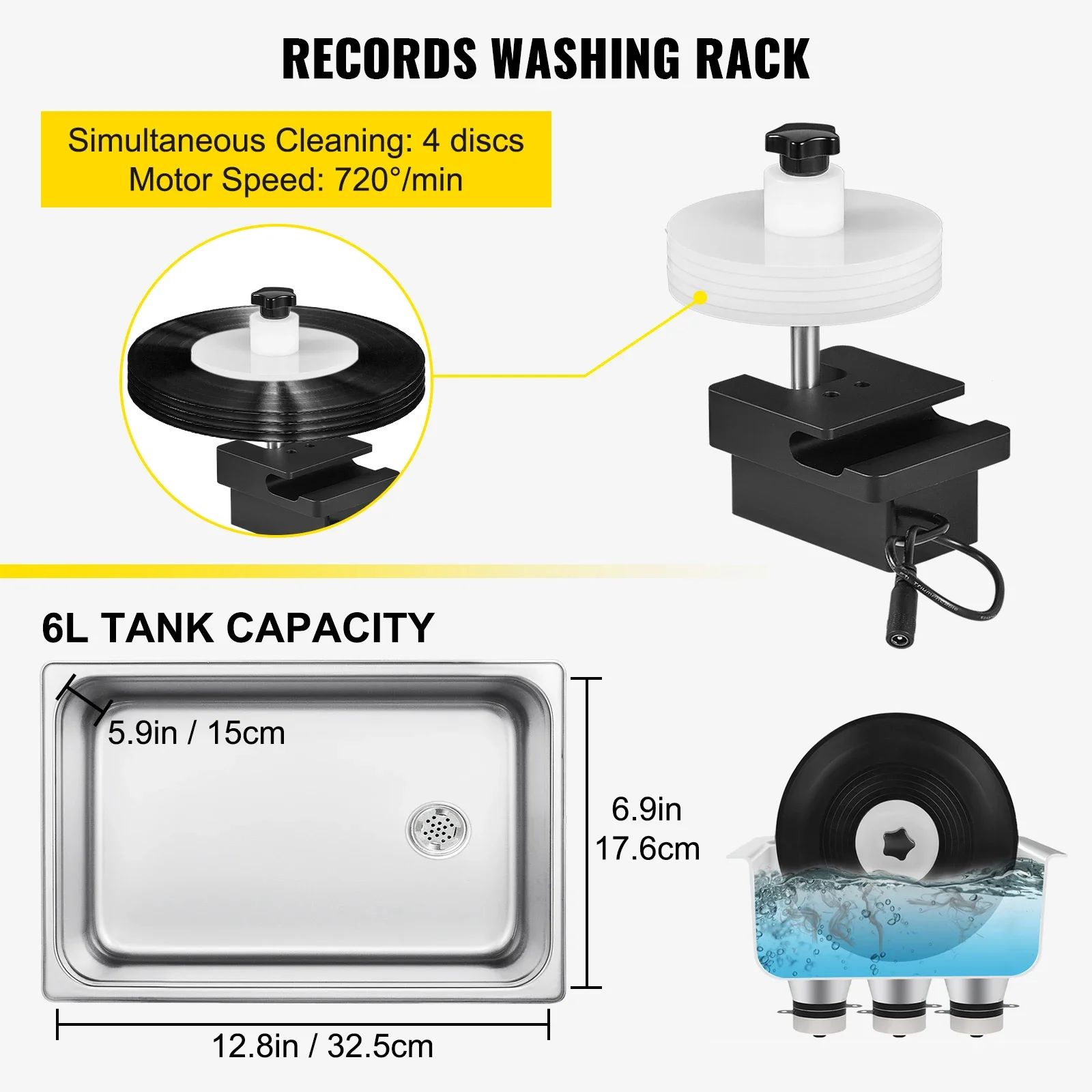 SIHAO 6L 超音波レコードクリーナー ノブ付き ポータ - Jewelry Making Workshops のレビューと価格