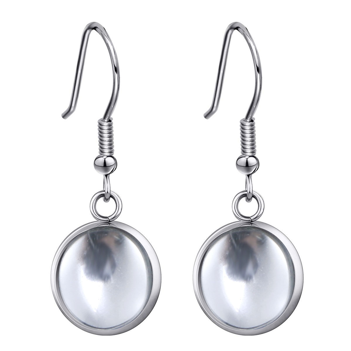 20個入り、ステンレス製イヤリングフック（丸いガラス板付き） - Jewelry Making Birthday Party のレビューと価格