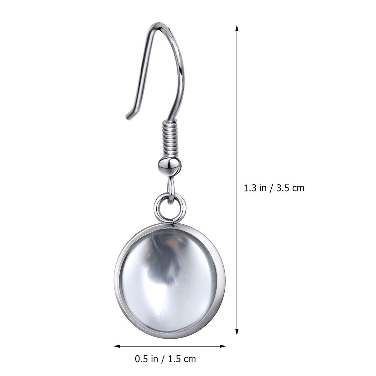 20個入り、ステンレス製イヤリングフック（丸いガラス板付き） - Jewelry Making Birthday Party のレビューと価格