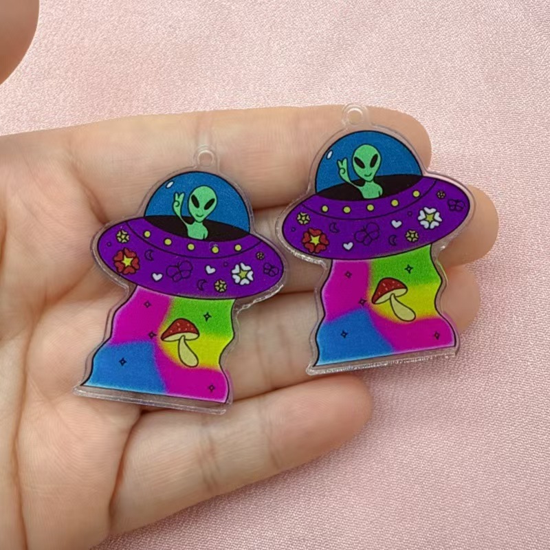 10 個クロスボーダー人気の楽しいアクリルエイリアンキャラク - Jewelry Making Birthday Party のレビューと価格