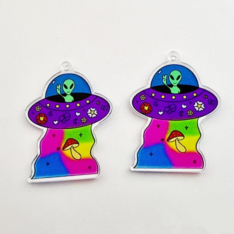 10 個クロスボーダー人気の楽しいアクリルエイリアンキャラク - Jewelry Making Birthday Party のレビューと価格