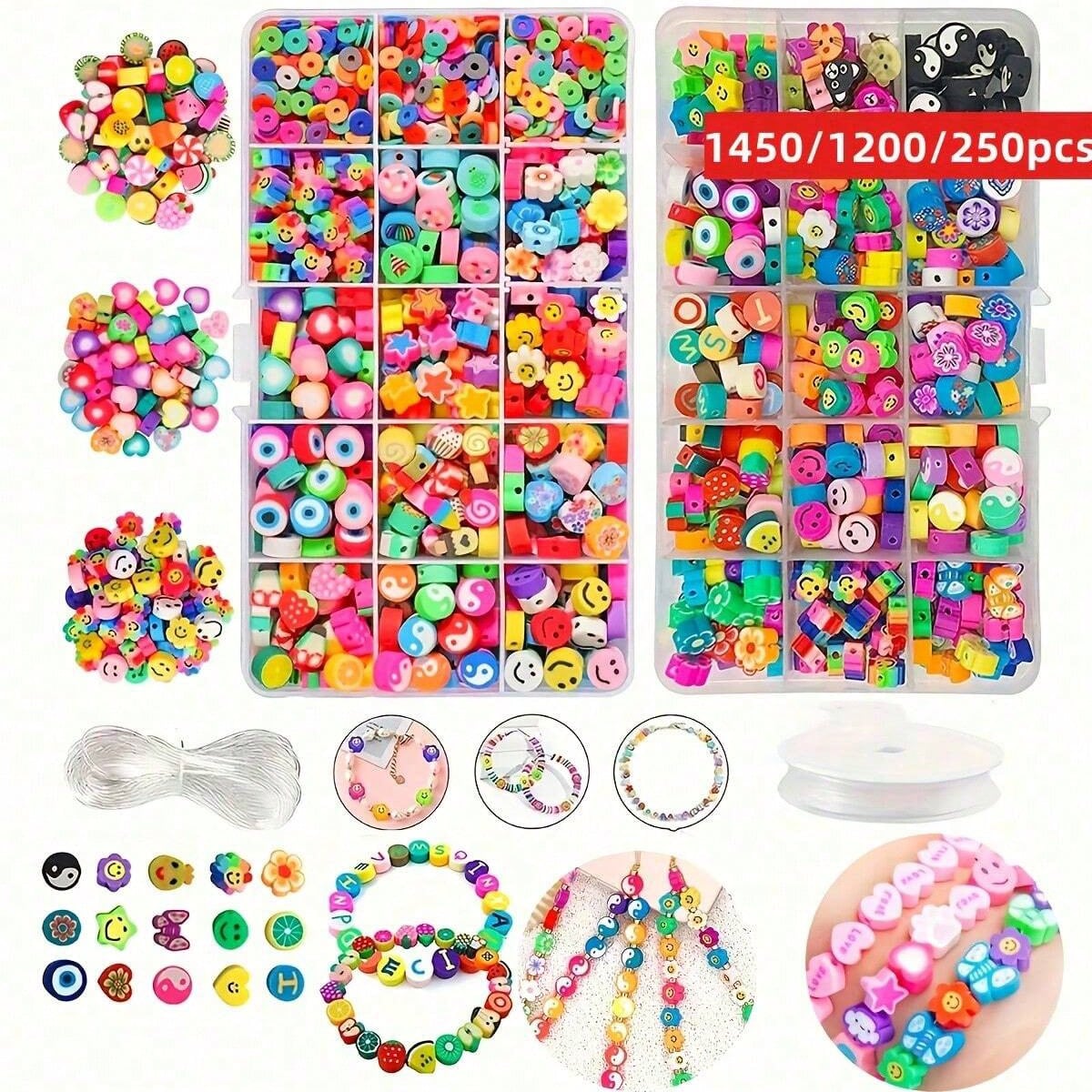 1450/1200/250個入りポリマークレイビーズセット、 - Jewelry Making Birthday Party のレビューと価格