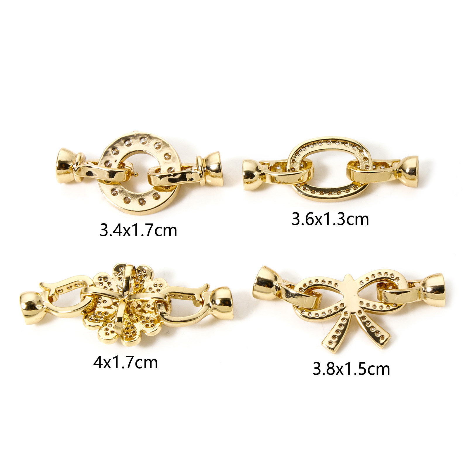 真ちゅう製の折りたたみ式クラスプ,ゴールドカラー,丸い花の蝶 - Jewelry Making Metal のレビューと価格
