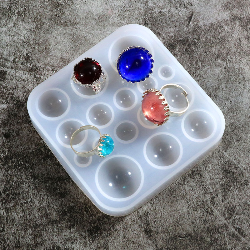 レジンシリコンモールド、半円形の宝石用シリコンモールド、多サ - Jewelry Making Workshops のレビューと価格