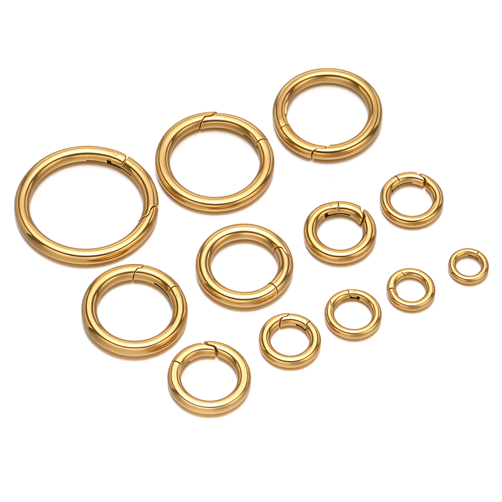 2個/ロット 丸型スプリングクラスプ ステンレス鋼 金メッキ - Jewelry Making Metal のレビューと価格