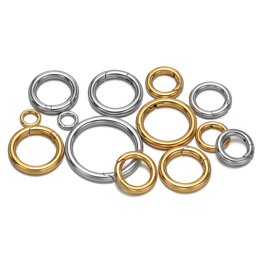 2個/ロット 丸型スプリングクラスプ ステンレス鋼 金メッキ - Jewelry Making Metal のレビューと価格