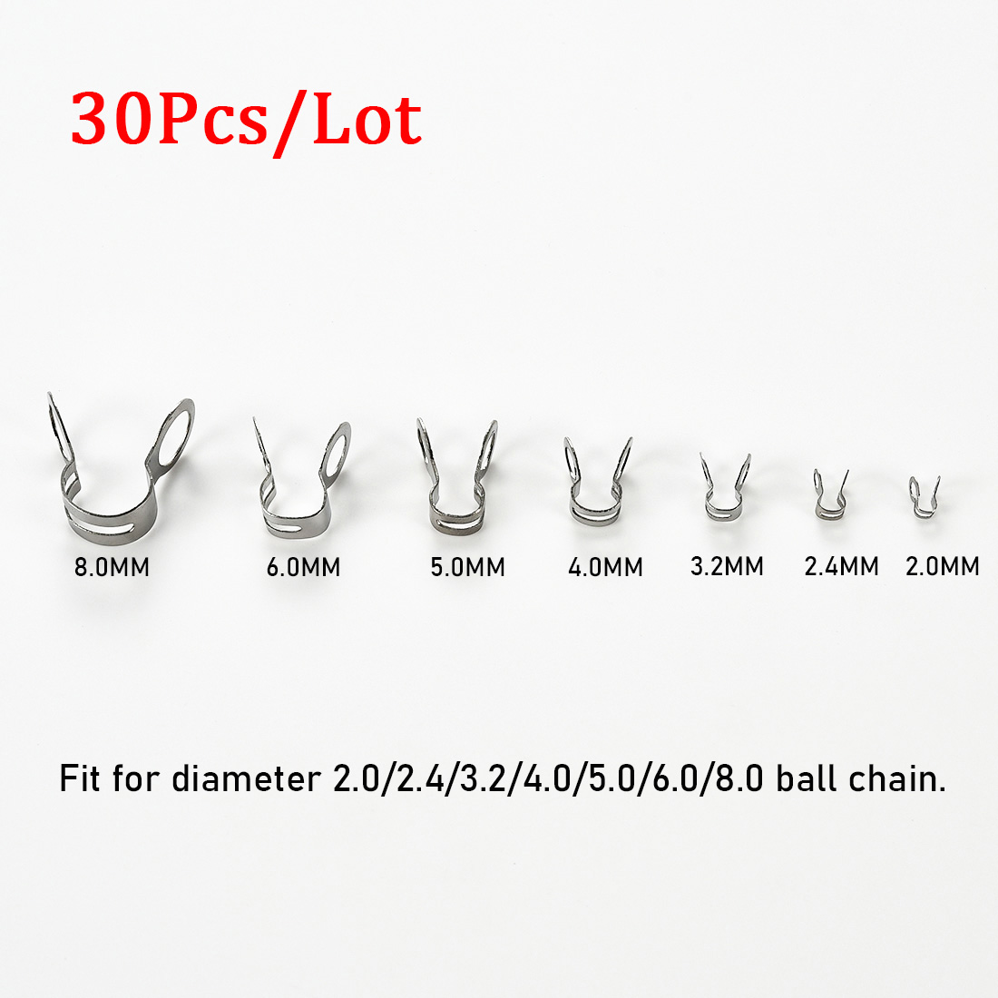 30 個のステンレス鋼ボールチェーンコネクタクラスプ 2.0 - Jewelry Making Metal のレビューと価格