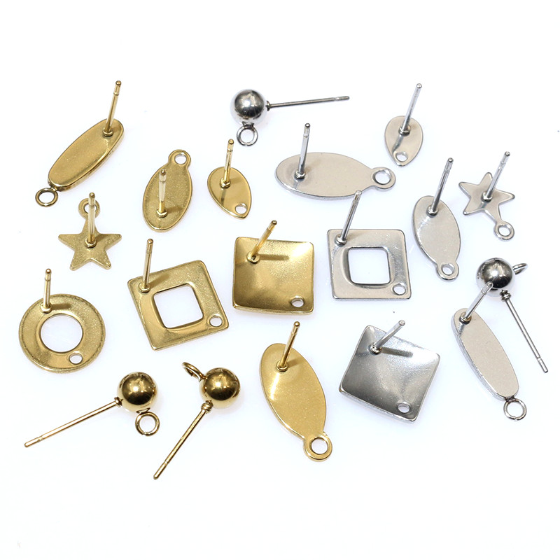 20個ステンレス鋼クラフトイヤリングスタッド幾何学的多角形イ - Jewelry Making Metal のレビューと価格