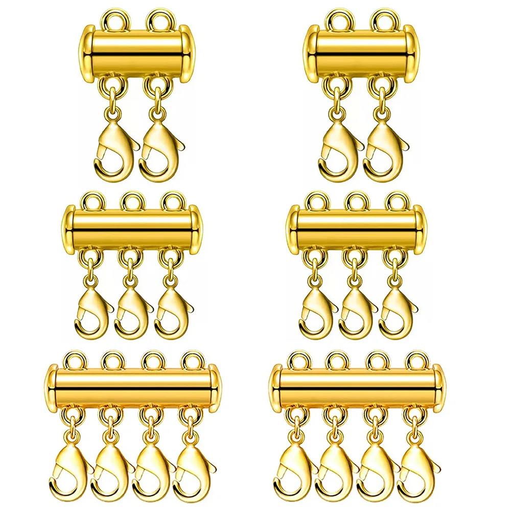 2 個マルチストランドネックレス層ロブスターバックルスライド - Jewelry Making Metal のレビューと価格